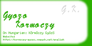 gyozo kormoczy business card