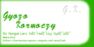 gyozo kormoczy business card